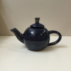 Handmade Artisan Glazed  Teapot Dark Blue Pottery Home / Kitchen Decor